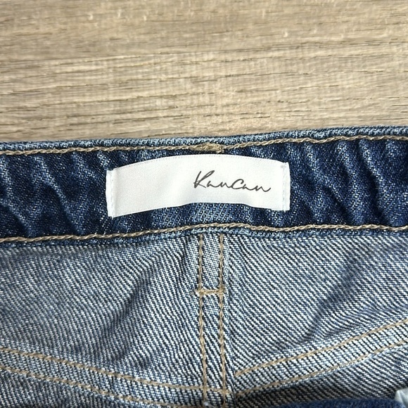 KanCan High Rise Distressed Turn Up Hem Denim Shorts Blue Sz 7/27 - Picture 4 of 10